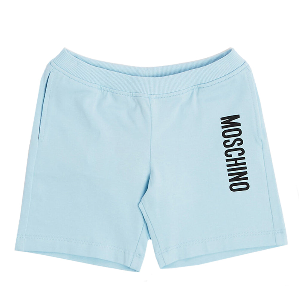 Moschino Baby Unisex Logo Print Shorts Blue