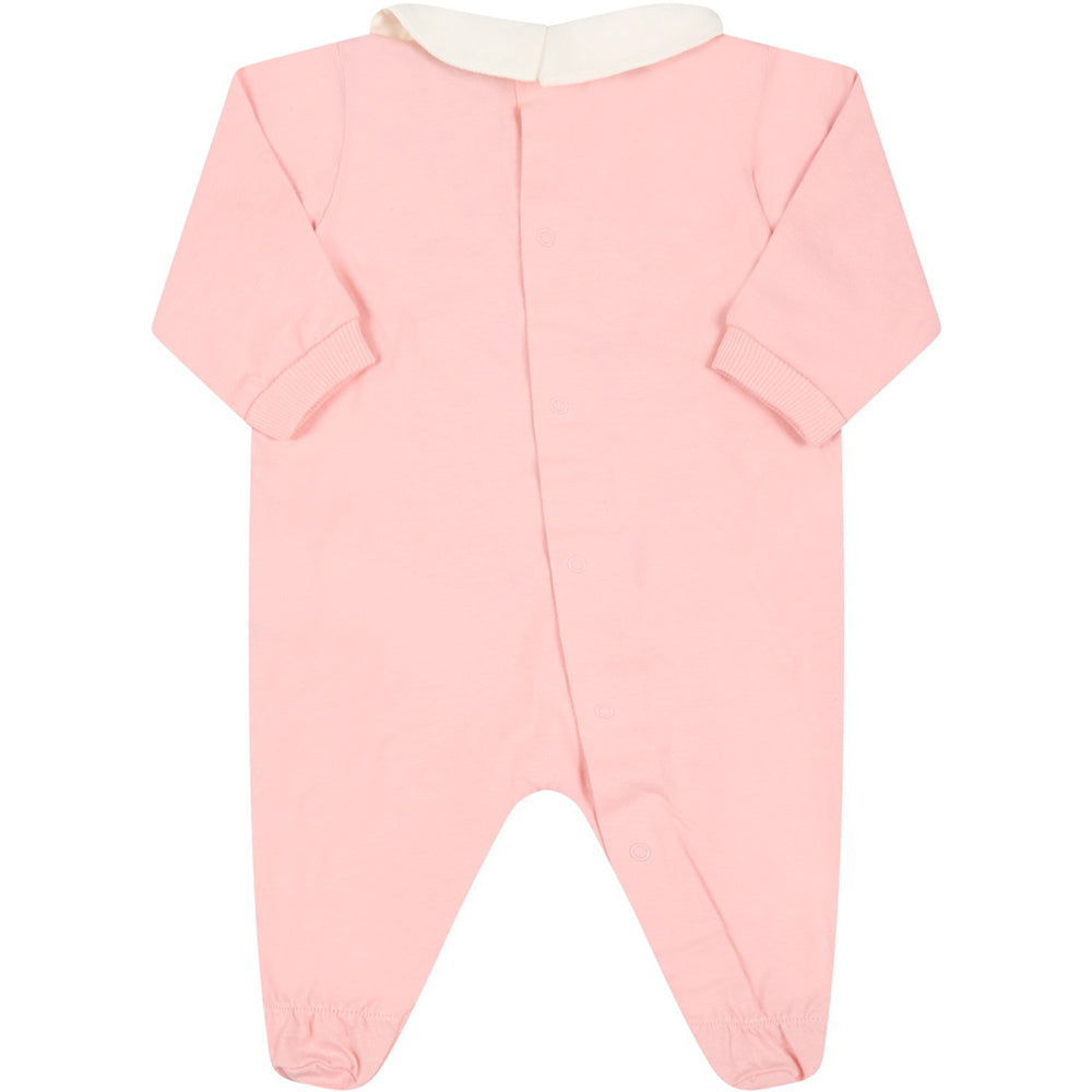 Moschino Baby Girls Teddy Bear Babygrow Pink