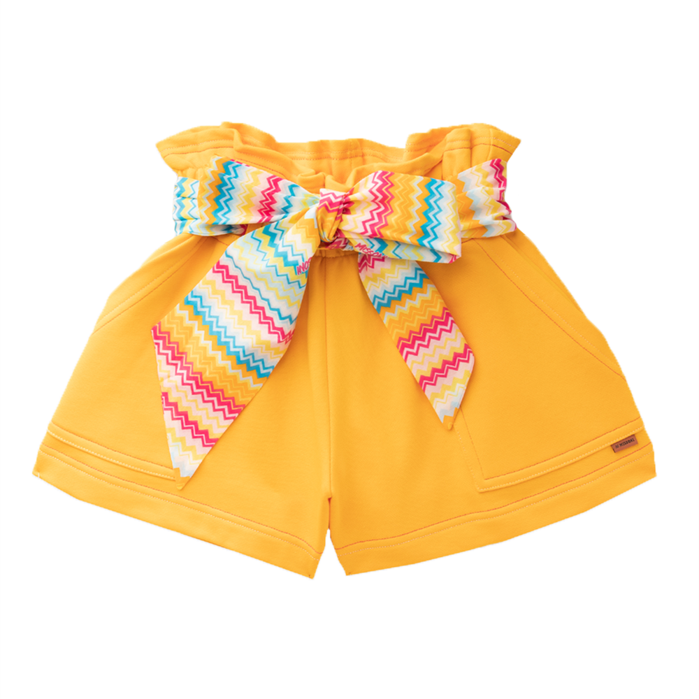 Missoni Girls Draped Casual Shorts Mustard Yellow