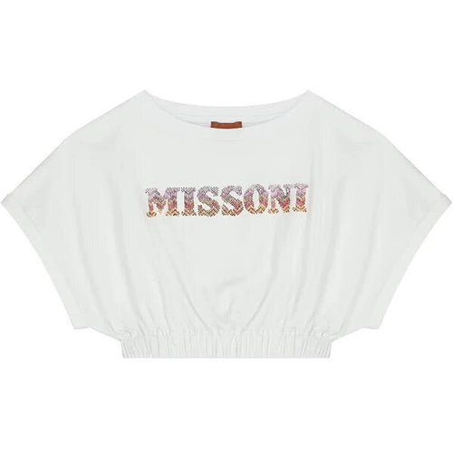 Missoni Girls Crop T-shirt White