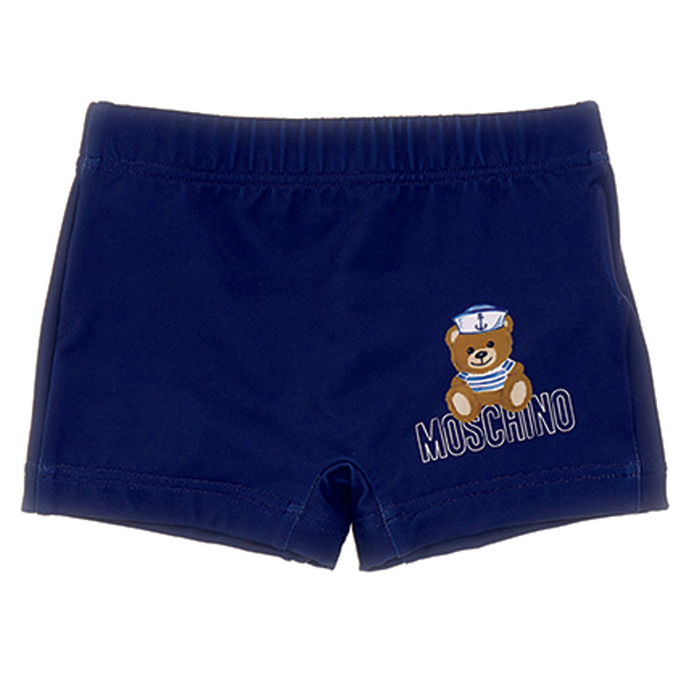 Moschino Baby Boys Teddy Bear Sailor Print Swim Shorts Navy