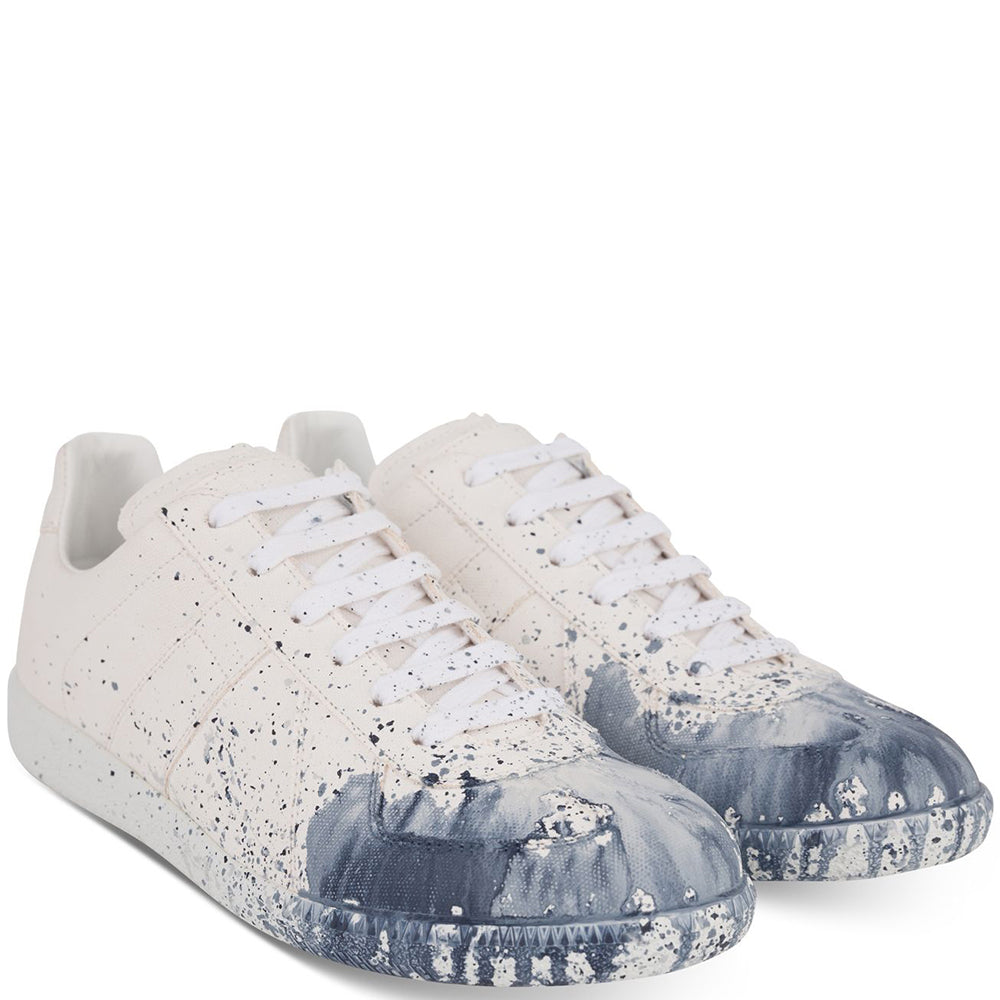 Maison Margiela Mens Paint Drop Sneakers White