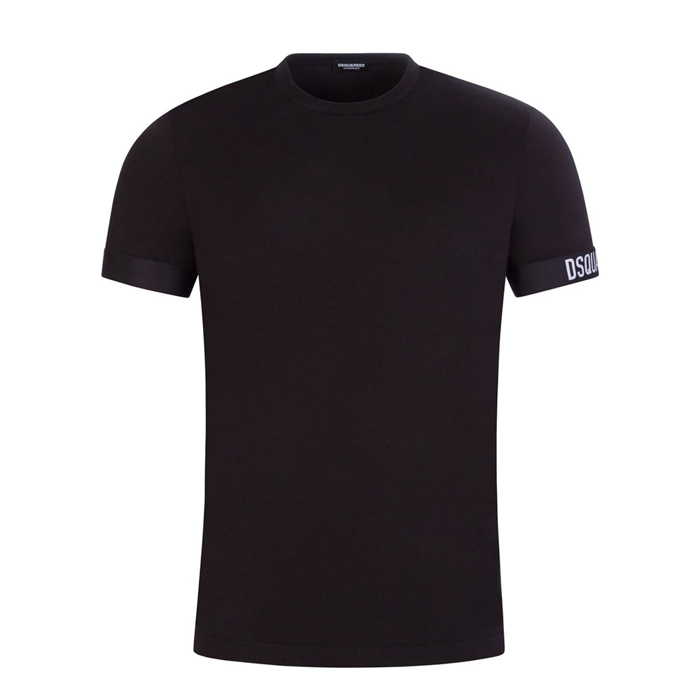 Dsquared2 Men&#39;s Underwear Cuff Logo T-Shirt Black