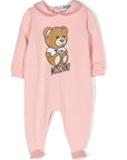 Moschino Baby Girls Teddy Bear Motif Babygrow Pink