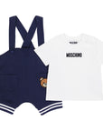 Moschino Baby Boys T-Shirt & Dungarees Set White