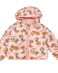 Moschino Baby Girls Teddy Bear Puffer Jacket Pink