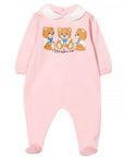 Moschino Baby Girls Teddy Bear Babygrow Pink