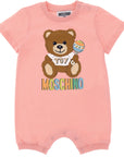 Moschino Baby Girls Teddy Bear Print Romper Pink