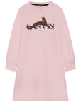 Lanvin Girls Leopard Logo Dress Pink