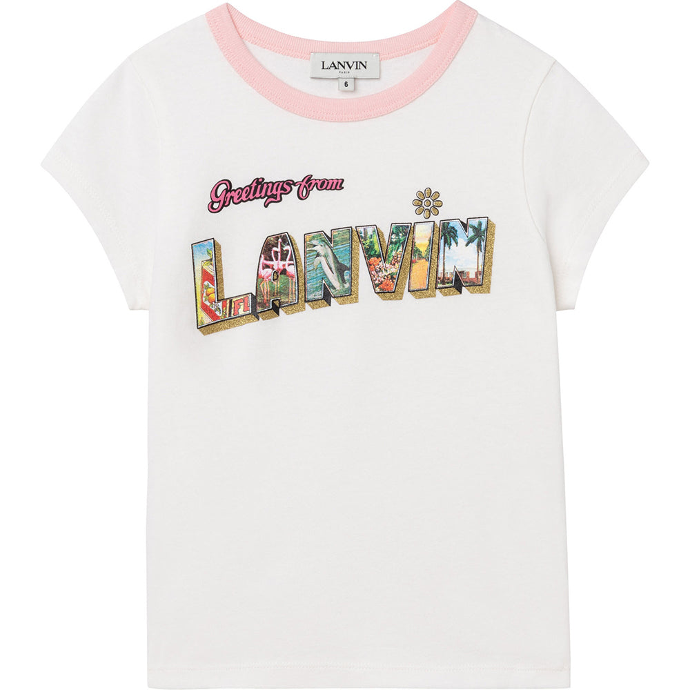 Lanvin Girls Summer Print T-shirt White