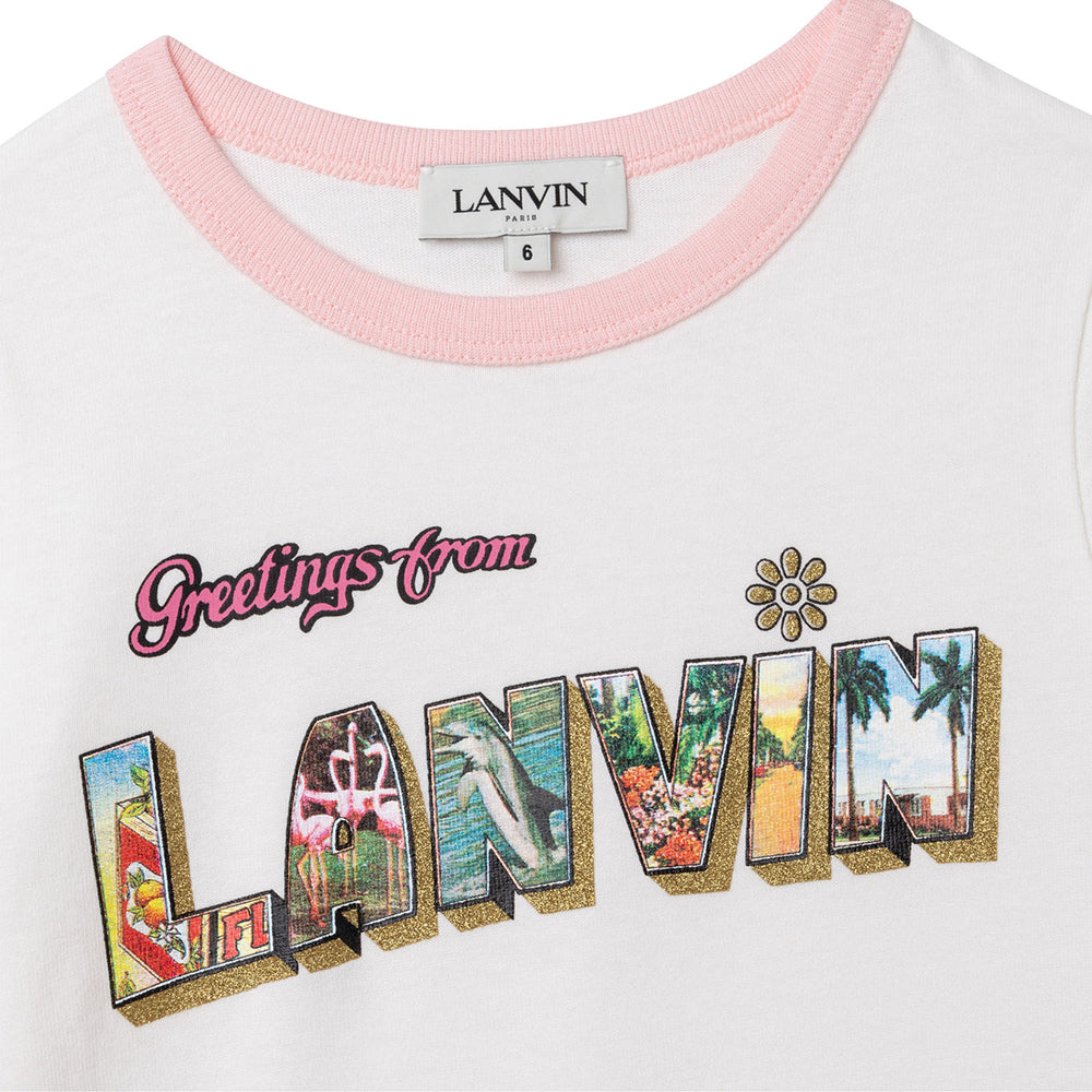 Lanvin Girls Summer Print T-shirt White