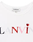 Lanvin Girls Logo Print Long Sleeved T-Shirt White