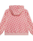 Lanvin Girls Logo Zip Up Sweater Pink
