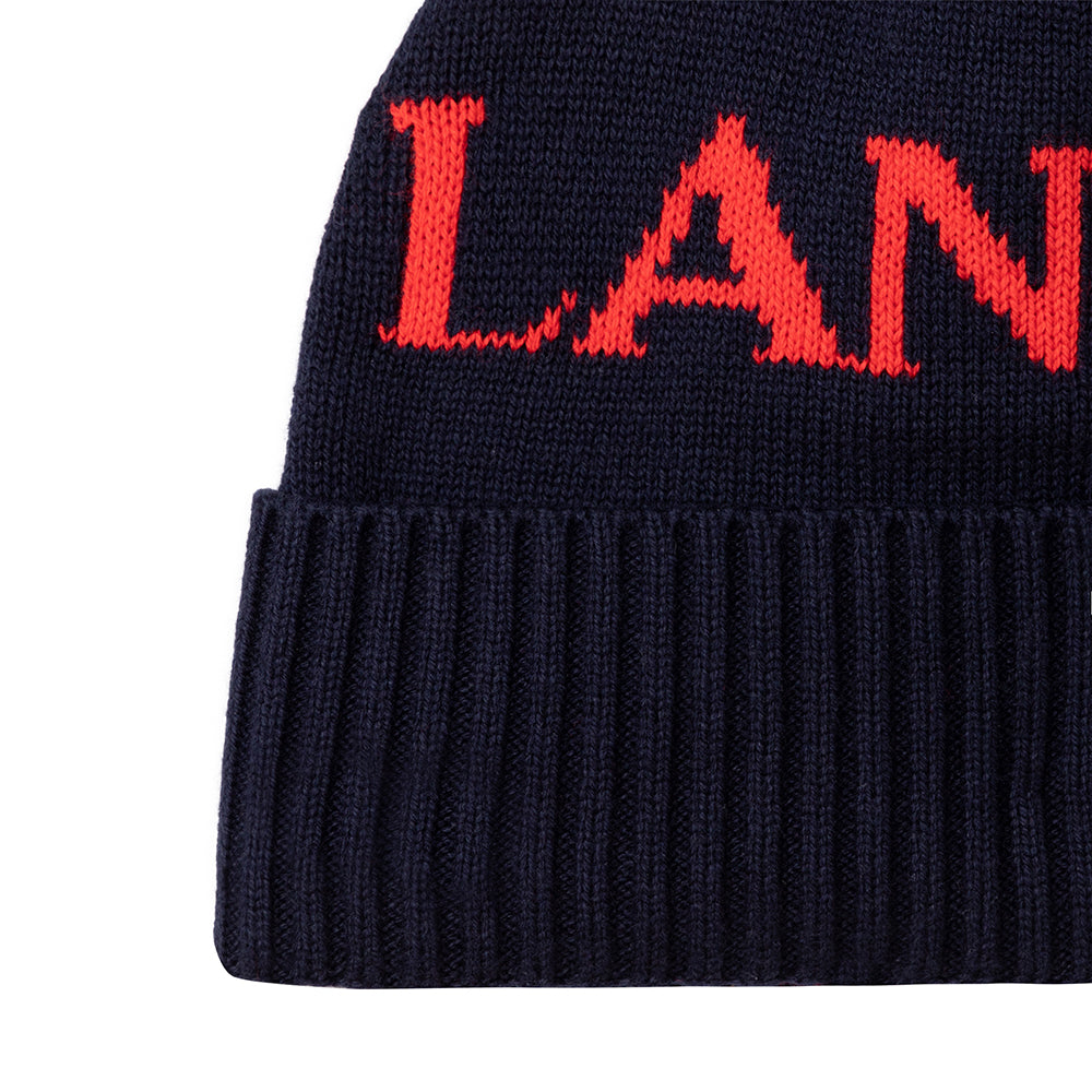 Lanvin Boys Logo Wool Hat Navy