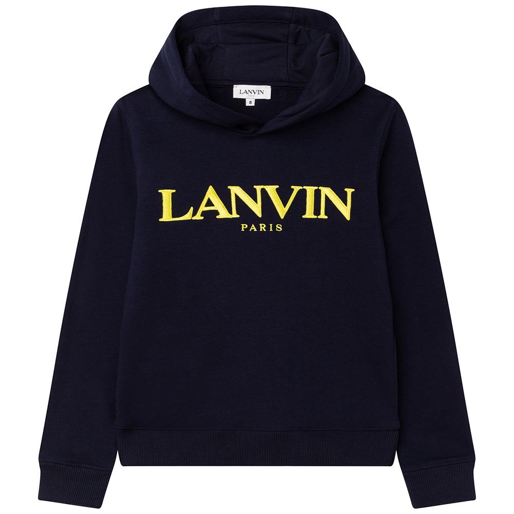 Lanvin Boys Logo Hoodie Navy