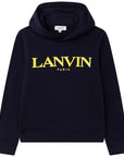Lanvin Boys Logo Hoodie Navy