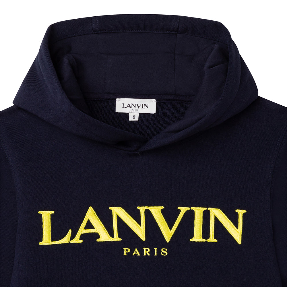 Lanvin Boys Logo Hoodie Navy