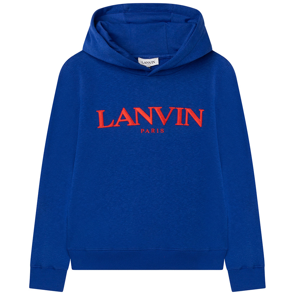 Lanvin Boys Logo Hoodie Blue