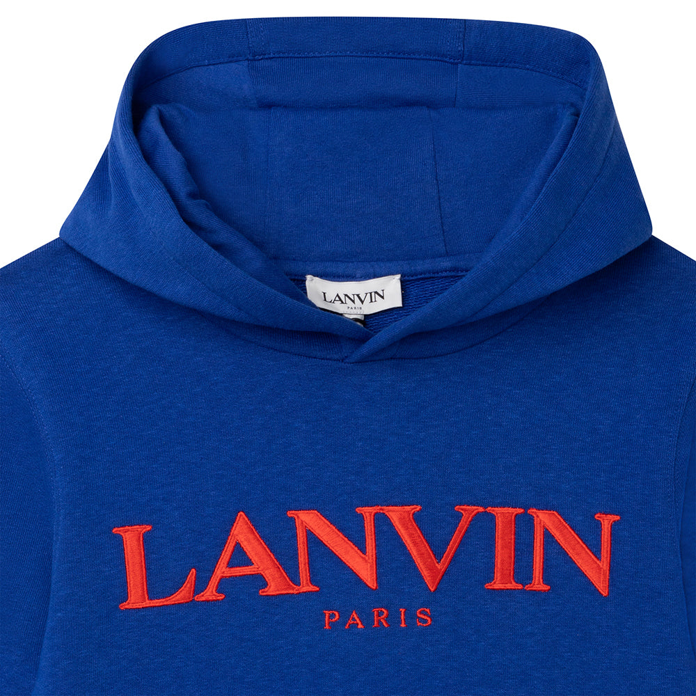 Lanvin Boys Logo Hoodie Blue