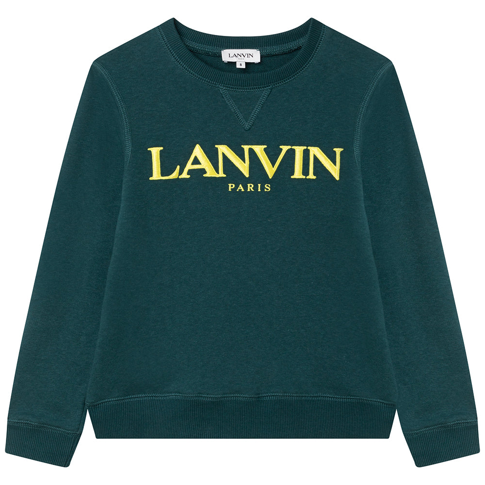 Lanvin Boys Logo Sweatshirt Green