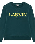 Lanvin Boys Logo Sweatshirt Green