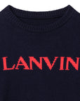 Lanvin Boys Logo Knitwear Navy
