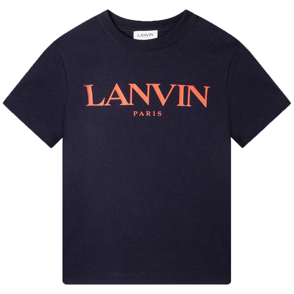 Lanvin Boys Logo T-shirt Navy