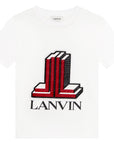 Lanvin Boys Double L Logo T-shirt White