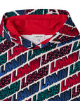 Lanvin Boys All Over Logo Print Hoodie Red