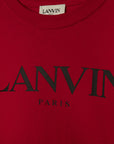 Lanvin Boys Logo Long Sleeved T-shirt Red