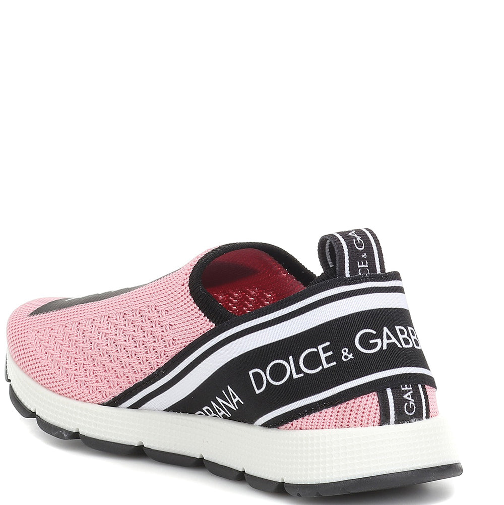 Dolce &amp; Gabbana Girls Logo Slip On Trainers Pink
