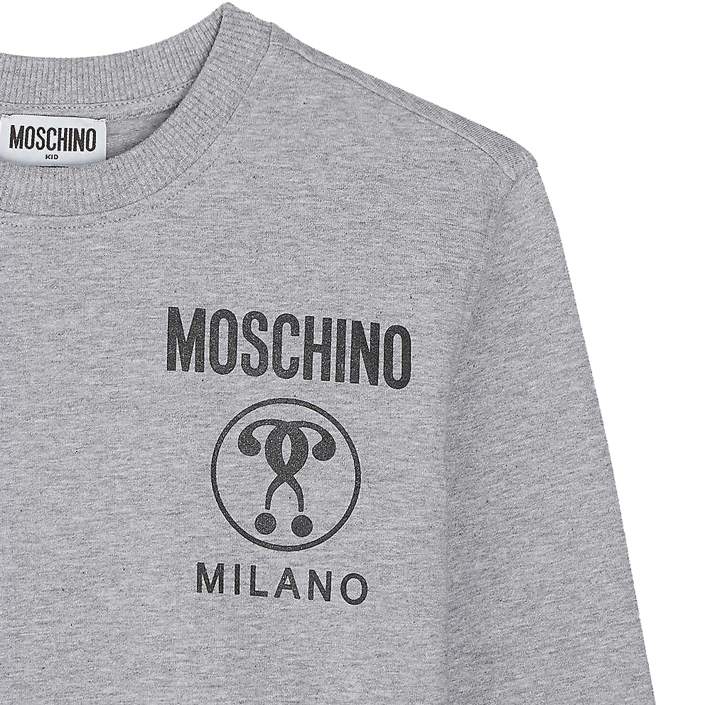 Moschino Boys Milano Logo Sweater Grey