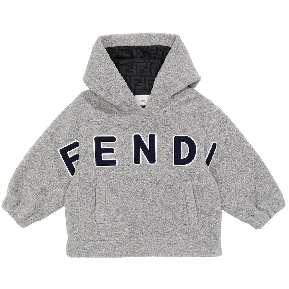 Fendi Boys Logo Hoodie Grey