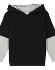 Fendi Boys Embossed Logo Hoodie Black