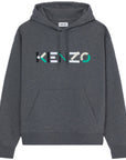 Kenzo Mens Logo Hoodie Grey