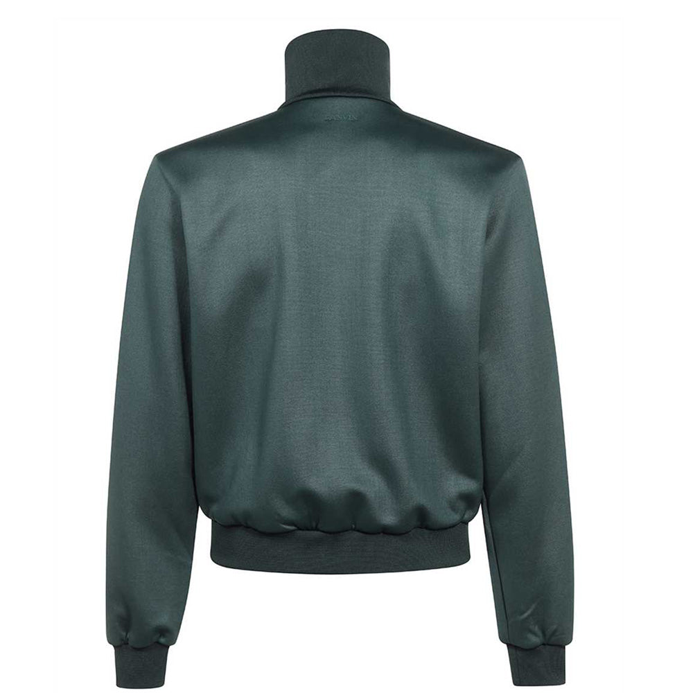 Lanvin Mens Double Faced Embroidered Zip Jacket Green