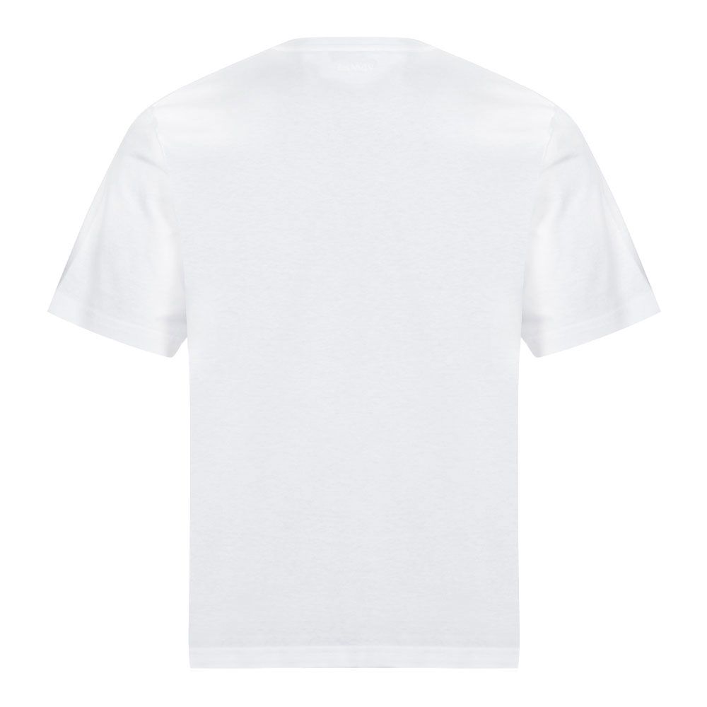 Lanvin Mens Curb Logo Appliquéd Cotton T-shirt White