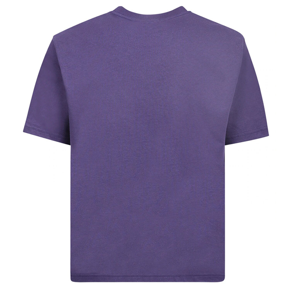 Lanvin Mens Curb Logo Appliquéd Cotton T-shirt Purple