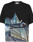 Lanvin Mens X Batman Printed T-shirt Black