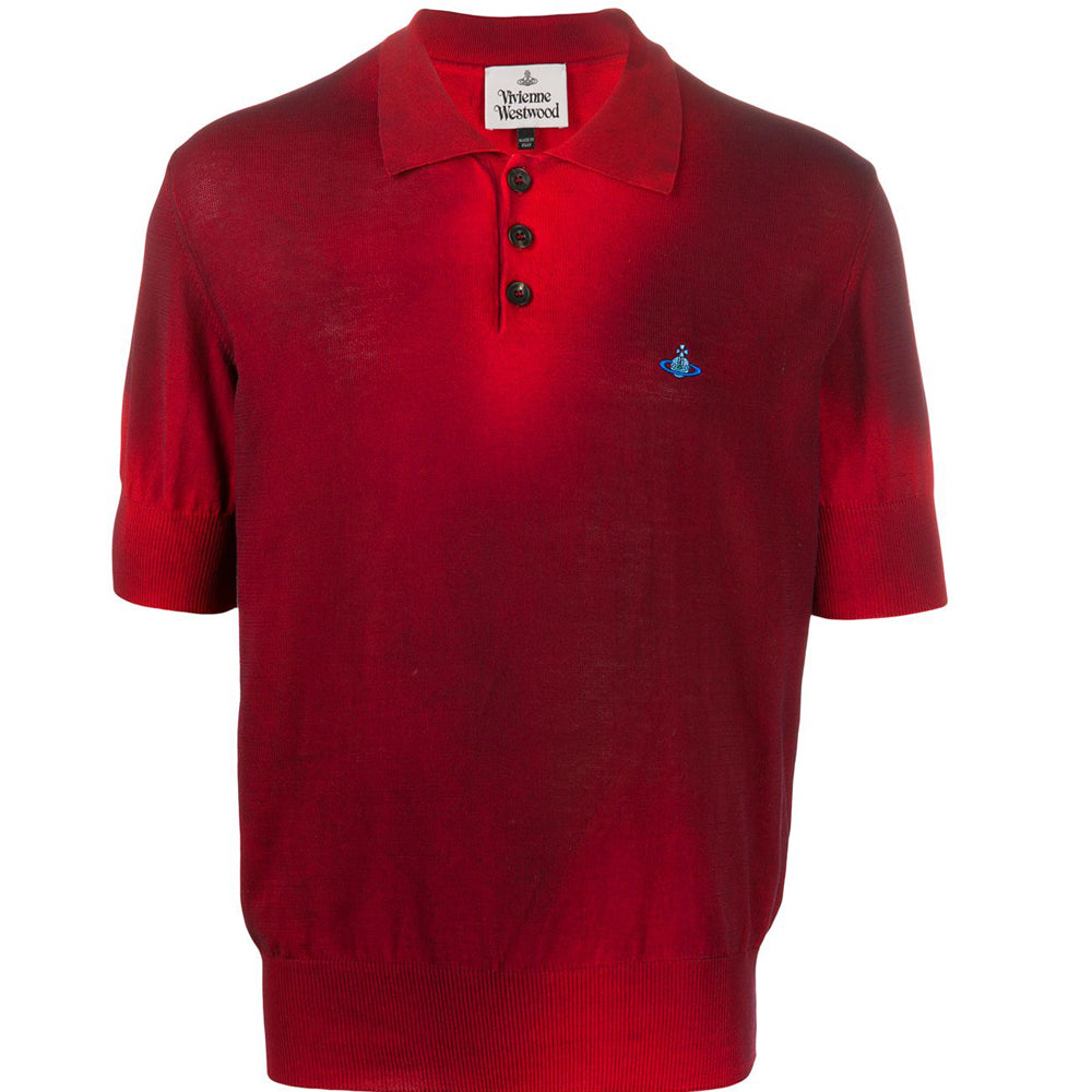 Vivienne Westwood Mens Faded Pullover Knitted Polo Red