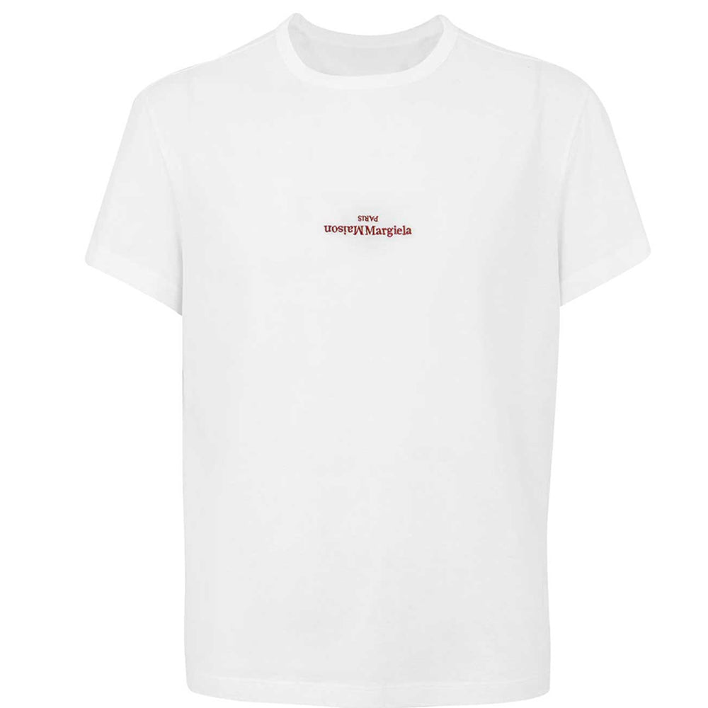 Maison Margiela Mens Logo Print T-shirt White