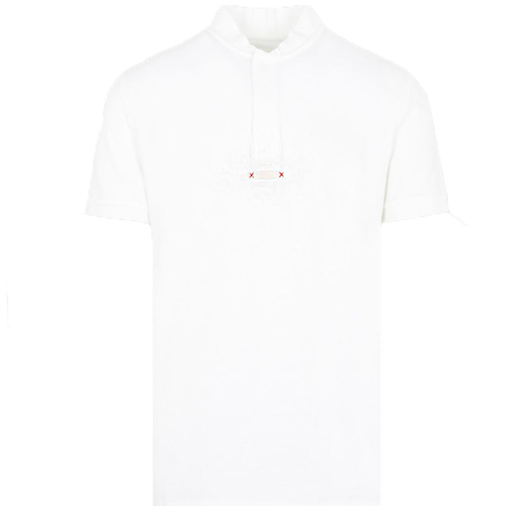 Maison Margiela Mens Collarless Polo Shirt White