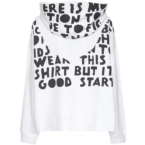 Maison Margiela Slogan Print Hoodie White
