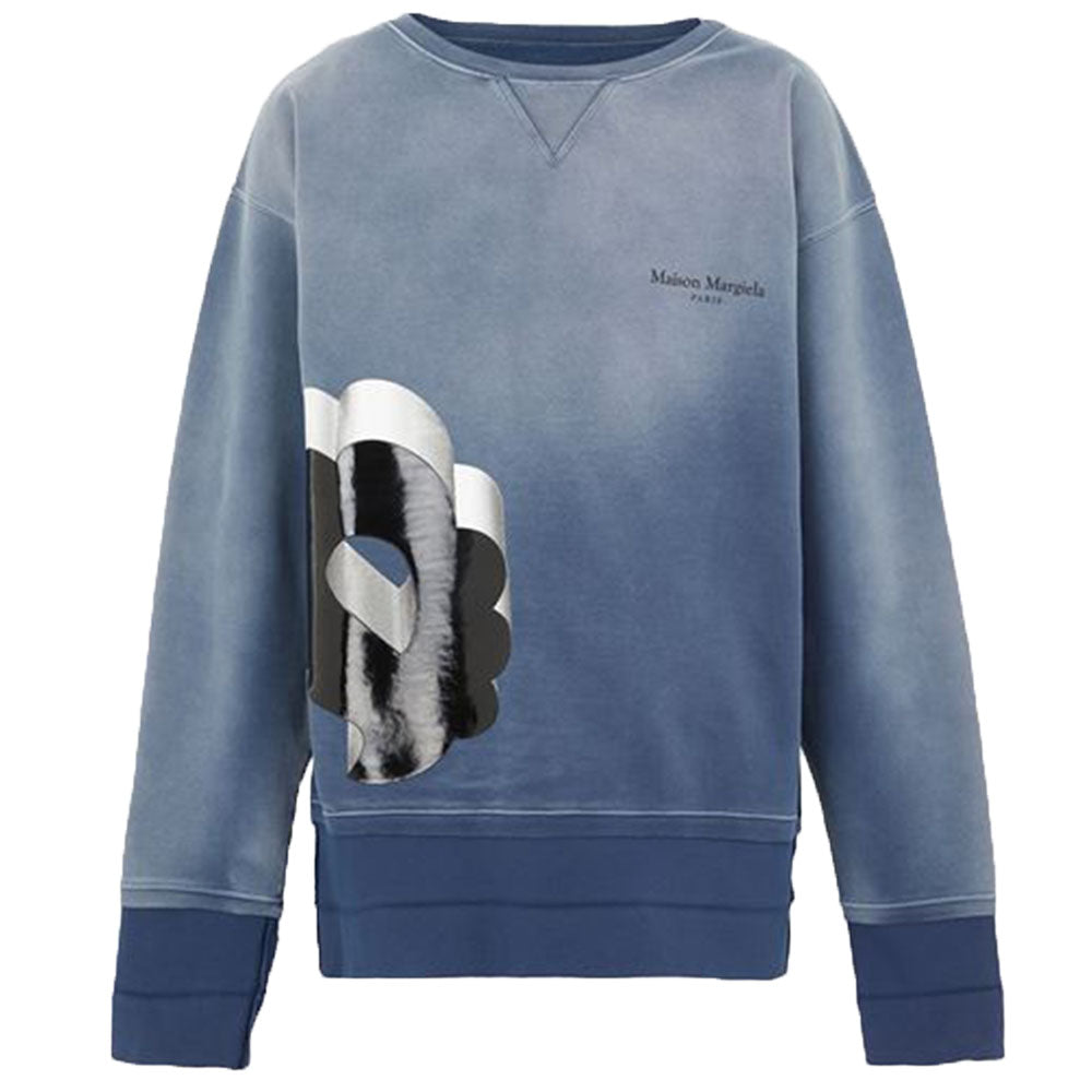 Maison Margiela Mens Oversized Bubble Sweatshirt Blue