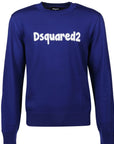 Dsquared2 Mens Cartoon Knitted Jumper Blue