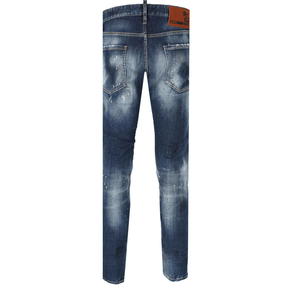 Dsquared2 Men&#39;s Distressed Slim Fit Jeans Blue