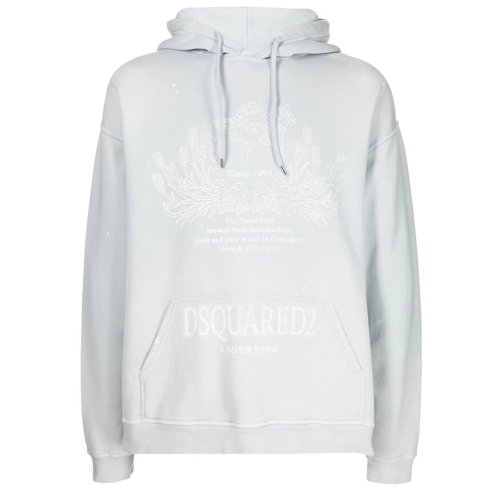 Dsquared2 Mens Beer Logo Hoodie Grey