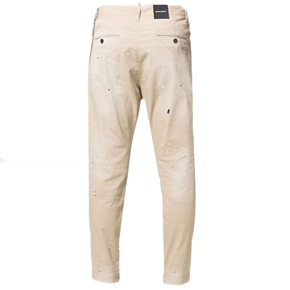 Dsquared2 Mens Paint Splash Trousers Cream