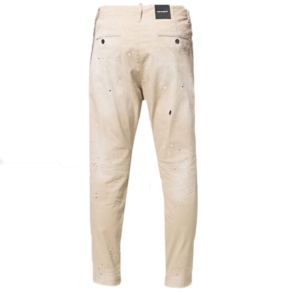 Dsquared2 Mens Paint Splash Trousers Cream