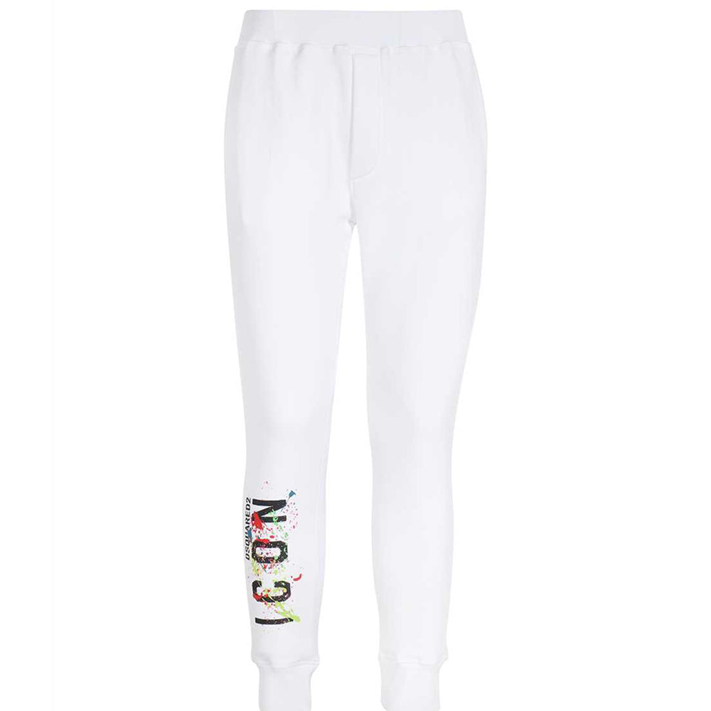 Dsquared2 Mens Paint splash Joggers White